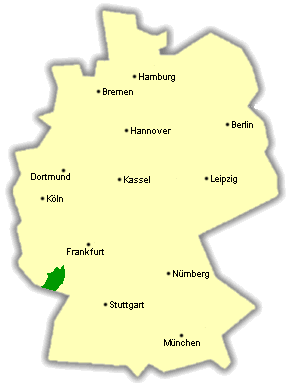 Deutschlandkarte mit Pfälzerwald